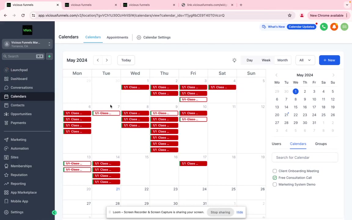 Booked-call calendar shown in the XLLR Media process walkthrough